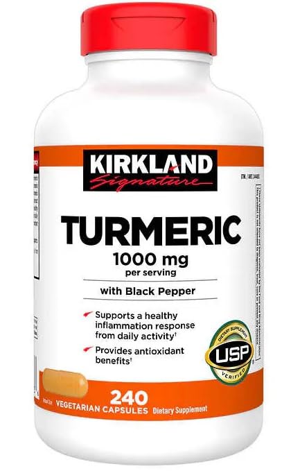 Kirkland Signature Turmeric 1000 mg, 1 Bottle of 240 Capsules